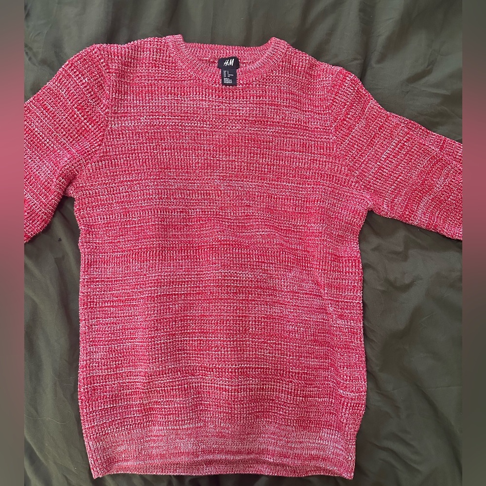 Red Melange Crewneck Sweater - H&M